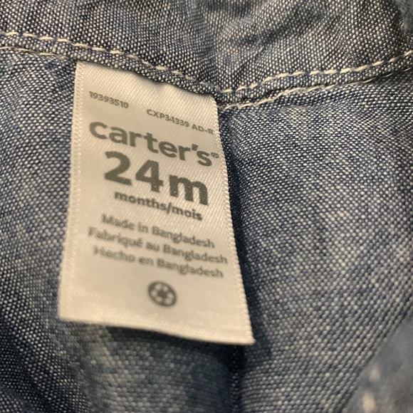 Carter’s Denim Button-Down Shirt and Casual Maroon Pants in 24M - Picture 3 of 8